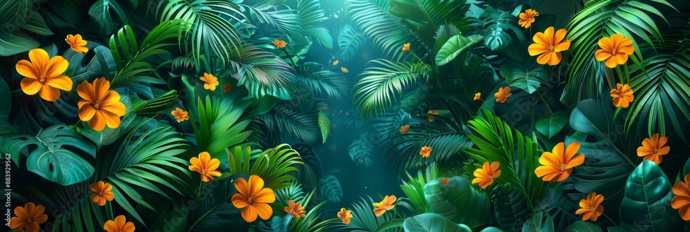 Tropical Flower Garden in the Jungle Tropical Flower Garden in the Jungle