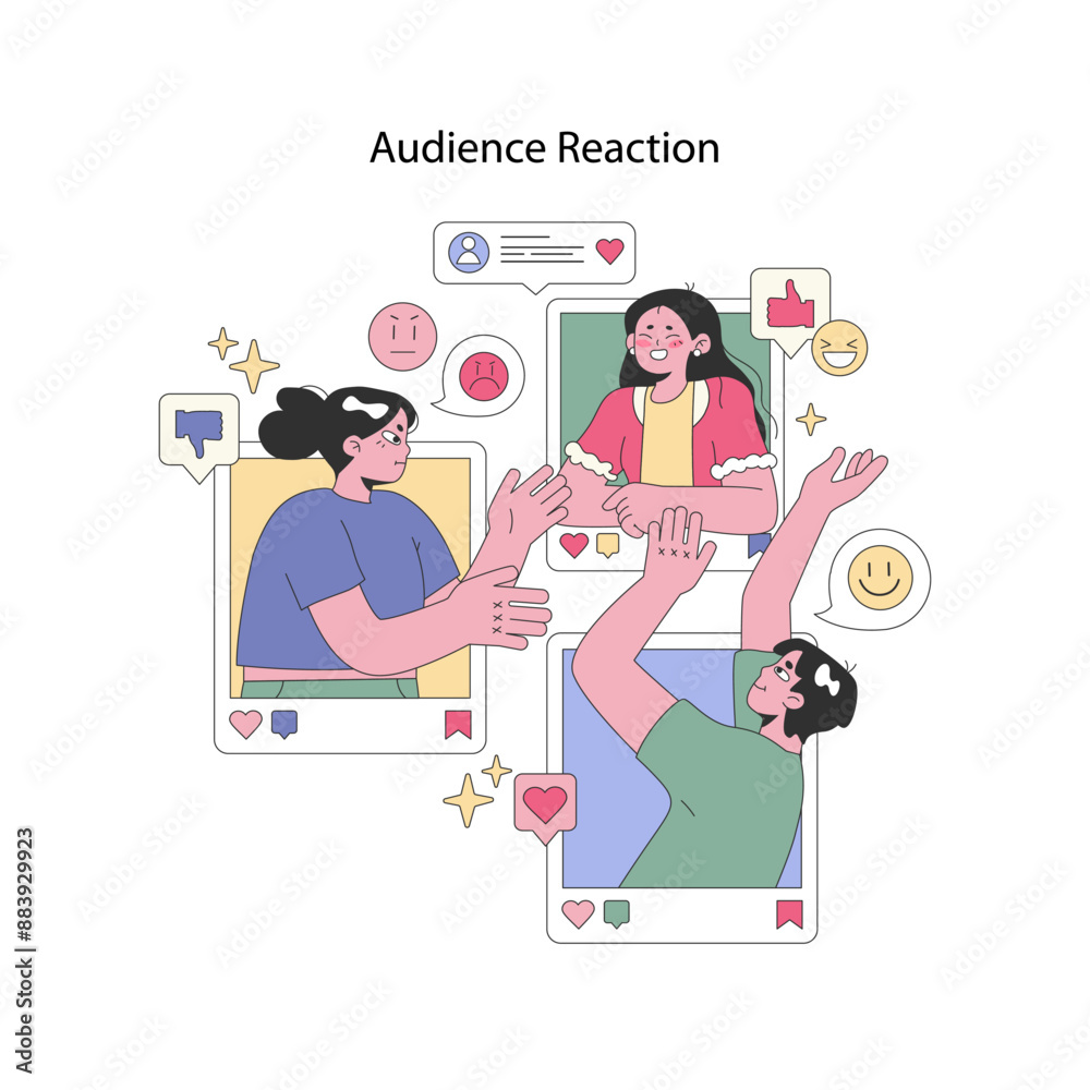 Social Influencers. Flat Vector Illustration