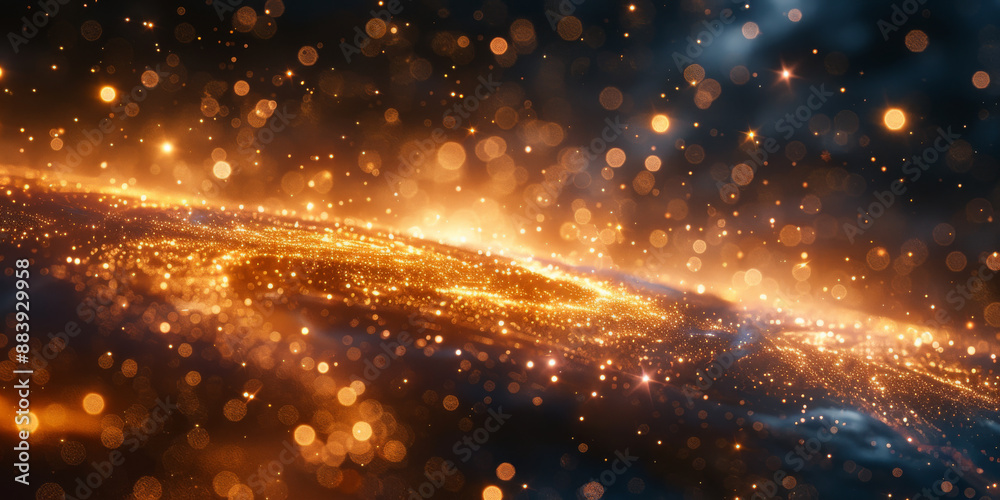 Obraz premium 宇宙に輝く星々と光の背景