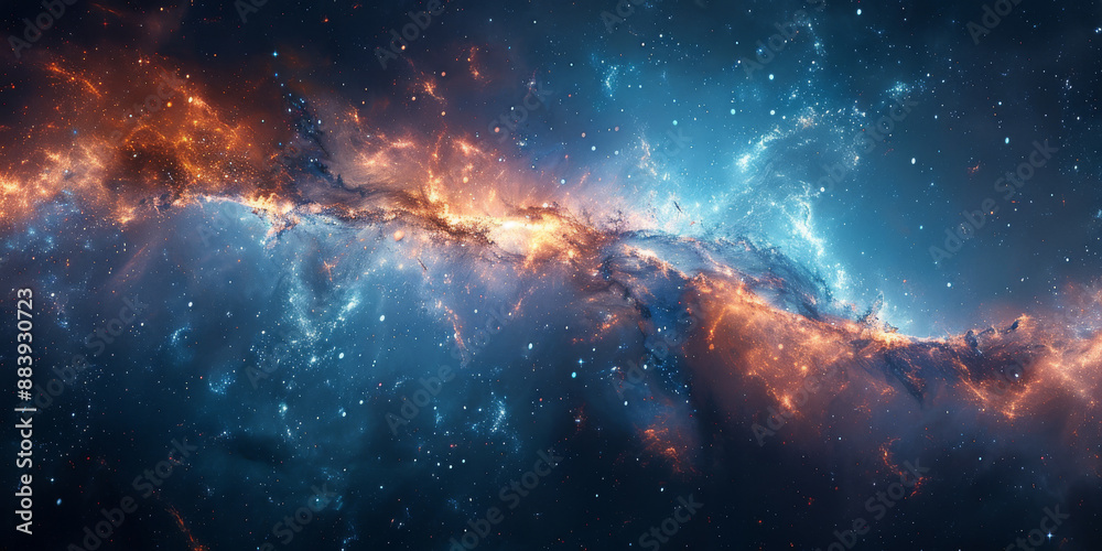 Obraz premium 宇宙に輝く星々と光の背景