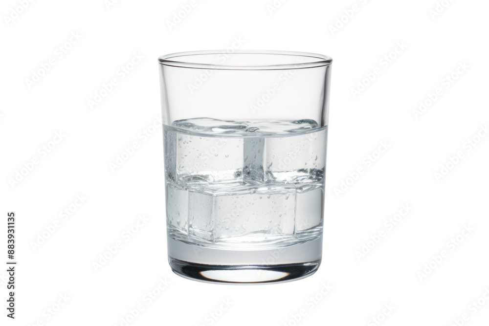 A glass filled with a refreshing beverage, capturing the essence of hydration and enjoyment. Isolated on a white background. A glass filled with a refreshing beverage, capturing the essence of hydration and enjoyment. Isolated on a white background.