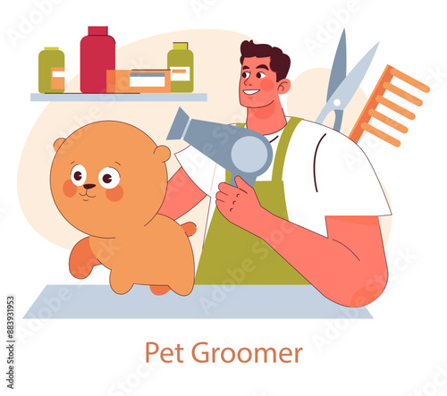 Pet Friendly Space. Flat Vector Illustration