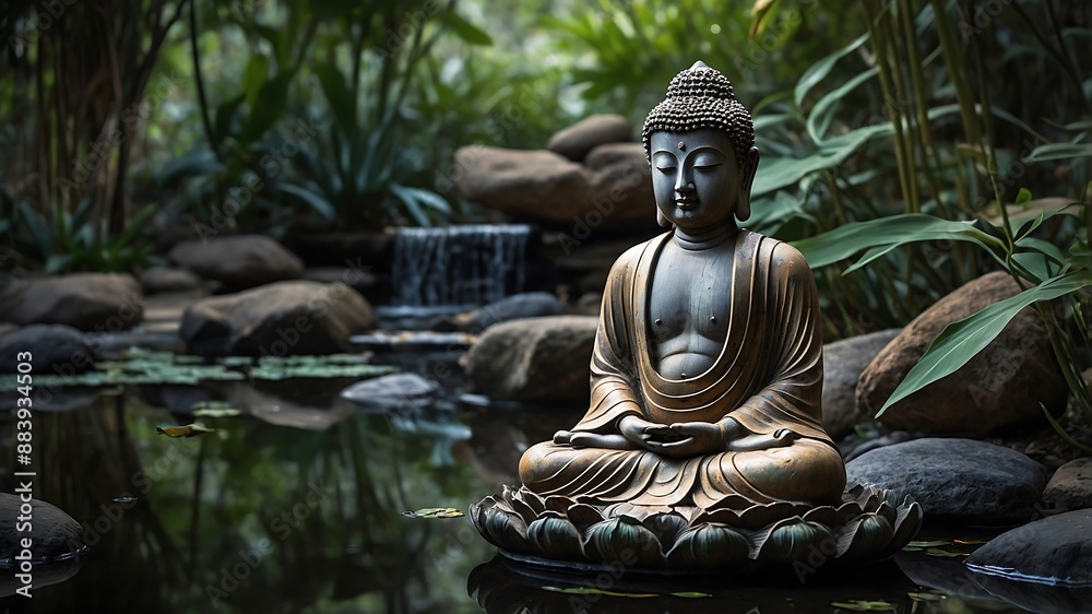 buddha statue in the garden buddha statue in the garden