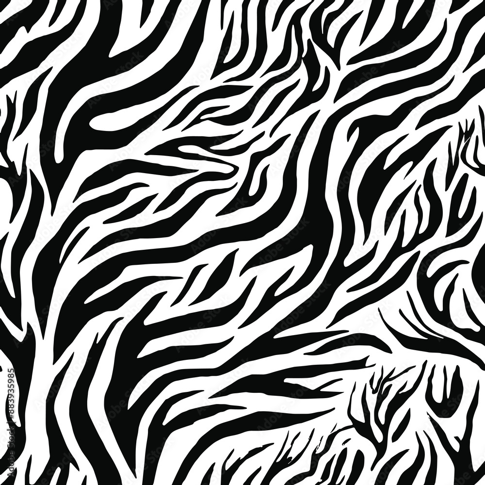 Zebra print seamless pattern vector. Zebra skin texture vector illustration. Zebra print seamless pattern vector. Zebra skin texture vector illustration.