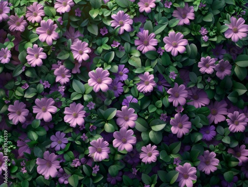 Vibrant Purple Flowers Blooming in Lush Garden