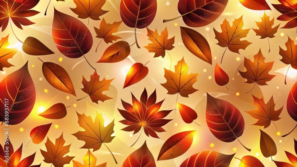 Obraz premium Abstract background with falling autumn leaves.