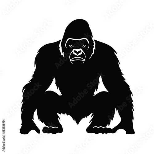 King Kong Silhouette isolated on white background. Vector illustration