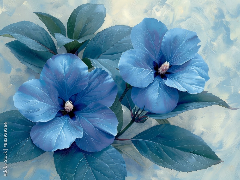 Blue Flowers in Vase - Floral Art Blue Flowers in Vase - Floral Art