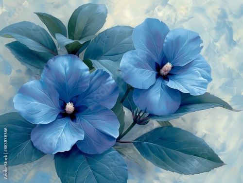 Blue Flowers in Vase - Floral Art