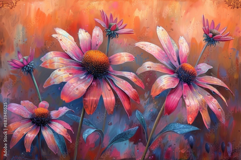 Fototapeta premium Beautiful Flower Painting of Daisies