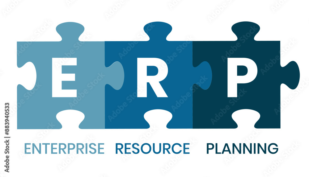 ERP - Enterprise Resource Planning acronym, business concept background ERP - Enterprise Resource Planning acronym, business concept background