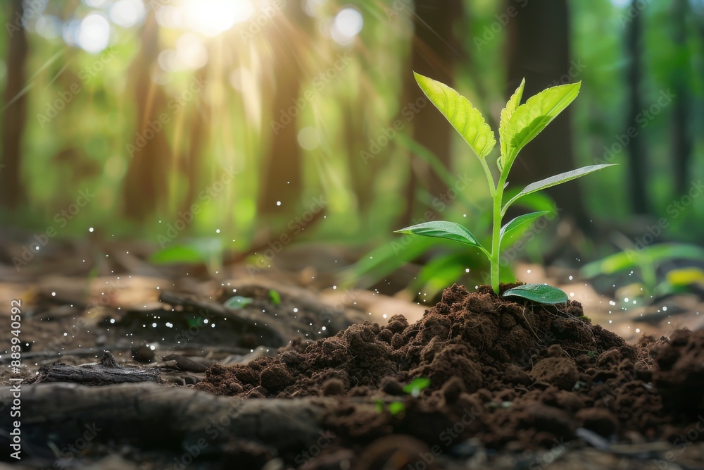 Witnessing the Miracle of Life as a Tiny Green Shoot Breaks Through the Earth's Embrace Witnessing the Miracle of Life as a Tiny Green Shoot Breaks Through the Earth's Embrace