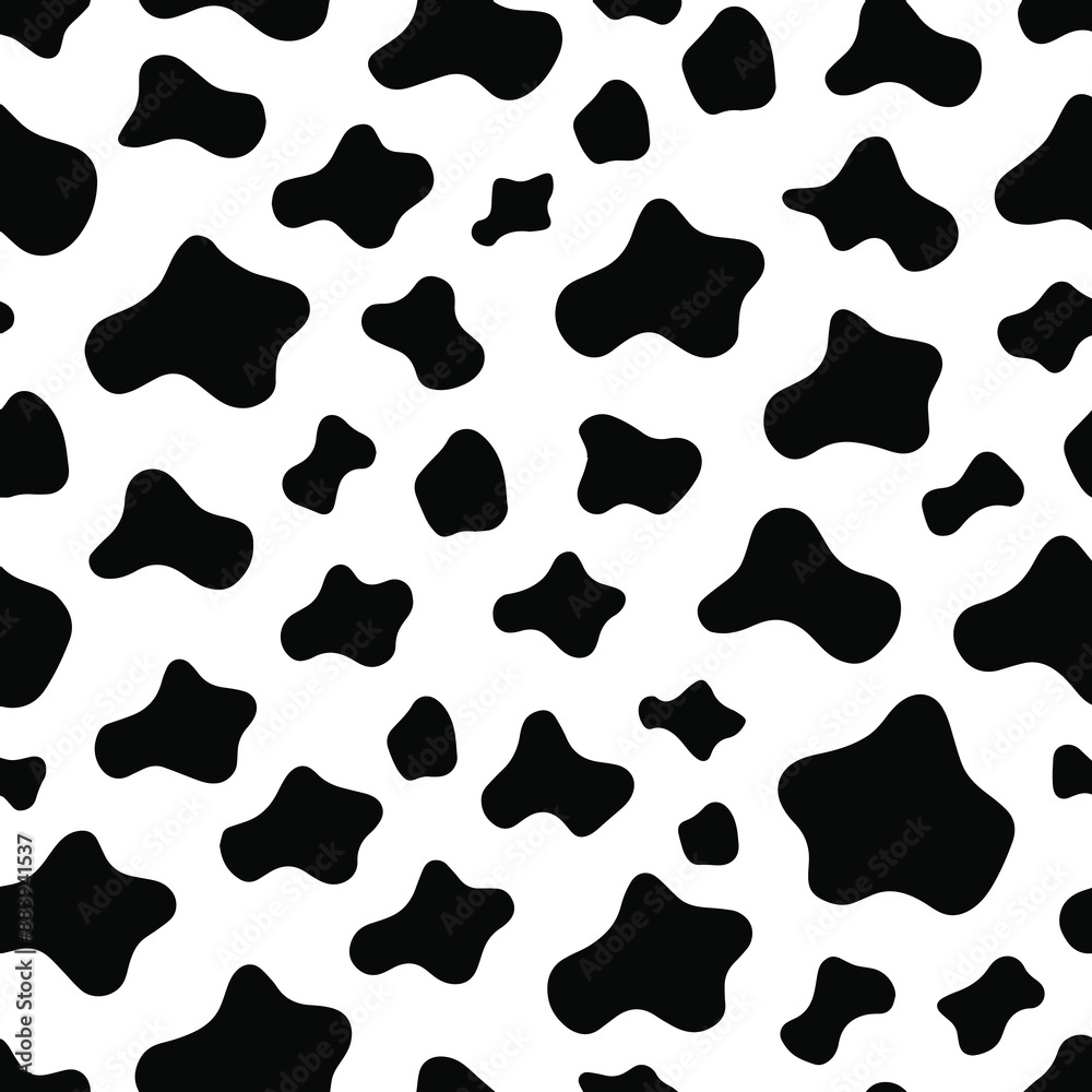 Cow print seamless pattern vector. Cow skin texture vector illustration. Cow print seamless pattern vector. Cow skin texture vector illustration.