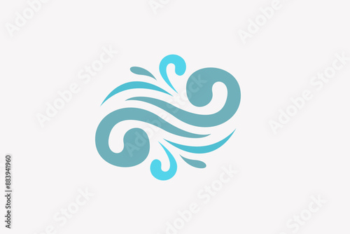 Illustration vector graphic of water waves movement. Good for logo