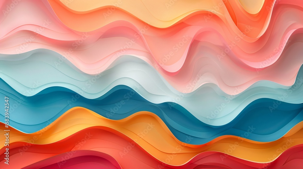 Abstract Colorful Waves Pattern