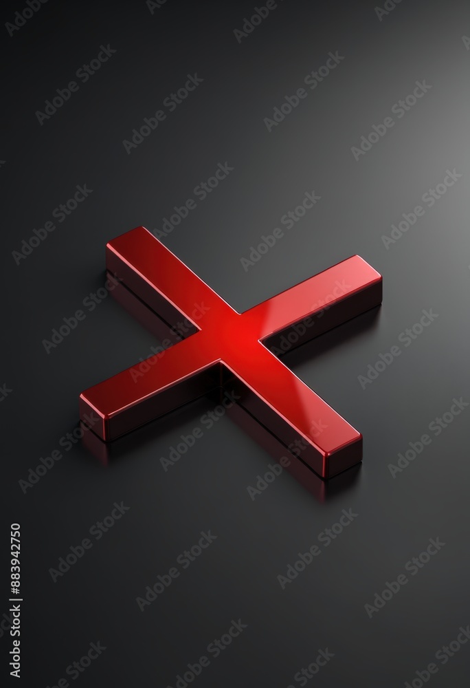 Fototapeta premium red cross on black background