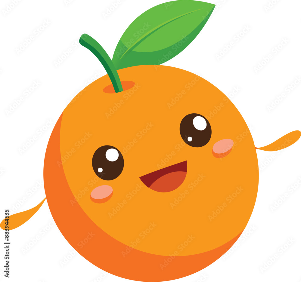 Fototapeta premium Adorable cartoon orange beams with a cheerful smile. 