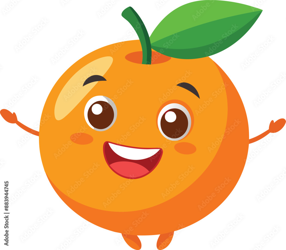 Obraz premium Adorable cartoon orange beams with a cheerful smile. 