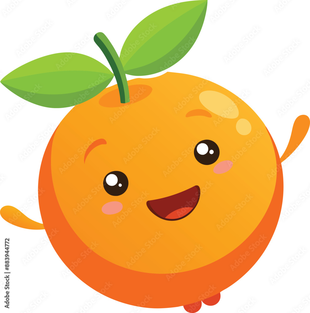 Adorable cartoon orange beams with a cheerful smile. Adorable cartoon orange beams with a cheerful smile.