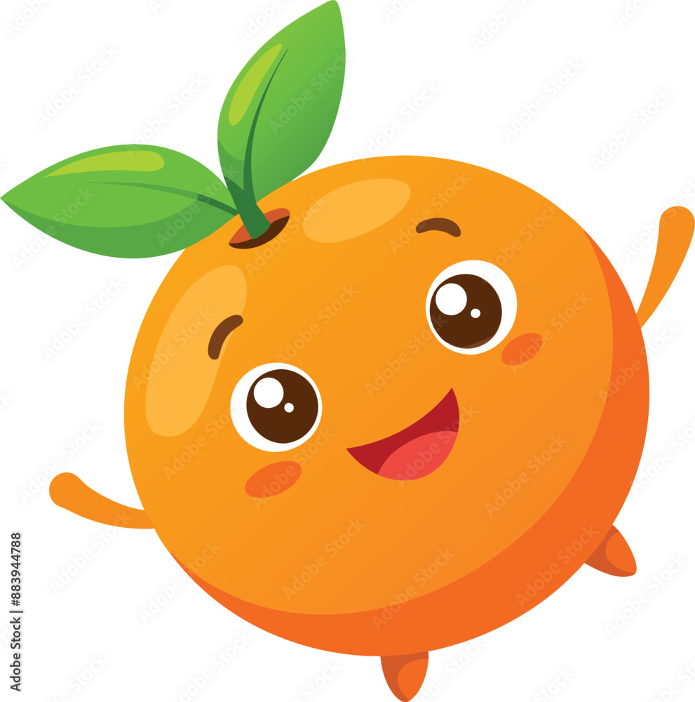 Obraz premium Adorable cartoon orange beams with a cheerful smile. 