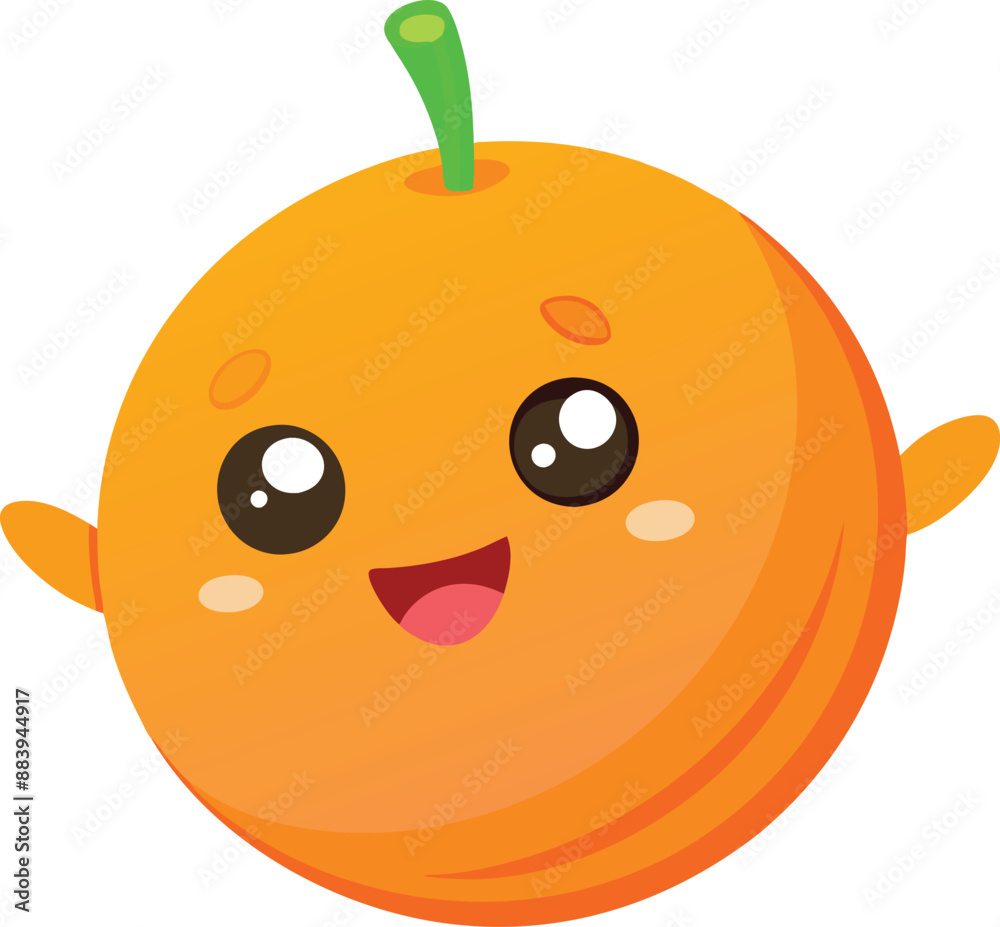 Adorable cartoon orange beams with a cheerful smile. Adorable cartoon orange beams with a cheerful smile.