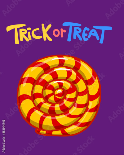Cartoon cute candy trick or treat illustration for Halloween