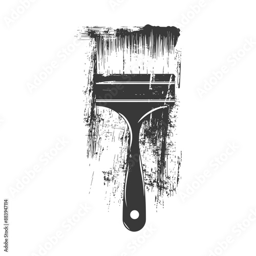 Black paintbrush with a thick black grunge stroke