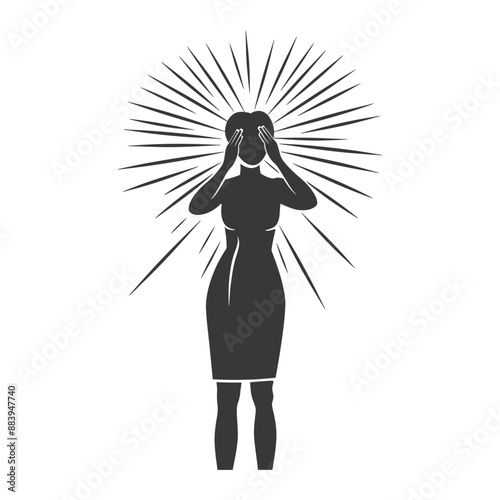 Silhouette Woman, Radiant Energy, Eyes Closed, Inner Vision, Spiritual Awakening
