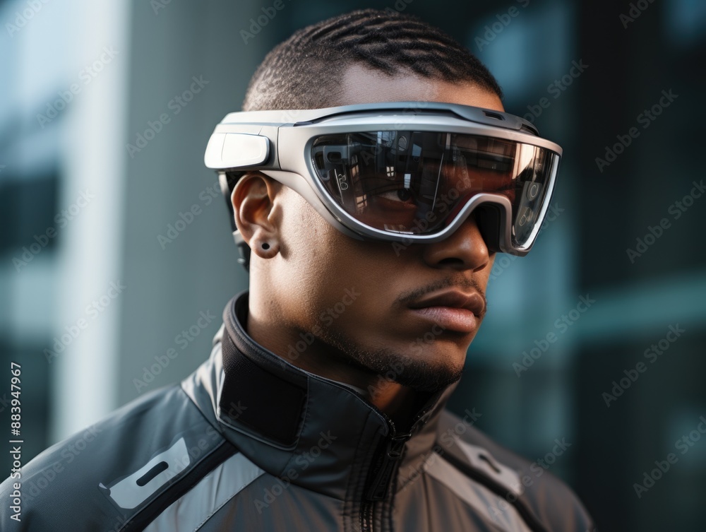 Futuristic Smart Glasses with Augmented Reality Heads-Up Display Futuristic Smart Glasses with Augmented Reality Heads-Up Display