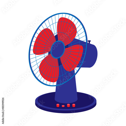 Electric fan vector illustration isolated on white background