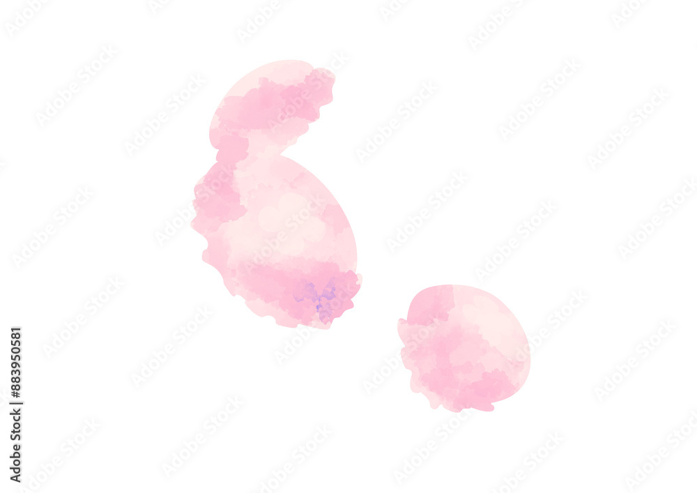 クラゲ2(ピンク、主線なし) クラゲ2(ピンク、主線なし)