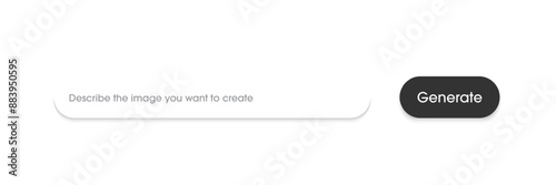 Generative AI bar. Input prompt as commands for create. White generate bar, Flat design. Machine learning technology concept. Vector illustration design for UX UI and App.