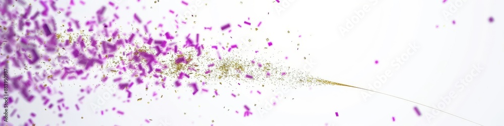 Obraz premium Purple and golden backdrop glittering sparks with blur effect. Festive twinkle glitters background, Design of albums, notebooks, banners, postcards, posters