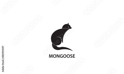 Photos Mongoose logo design, minimalist silhouette logo of mongoose animal