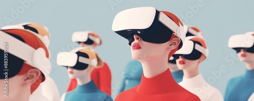 Immersive Virtual Reality Experience Captured in Minimalist Graphic Art Style photo