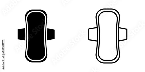 Sanitary napkin icon on white background