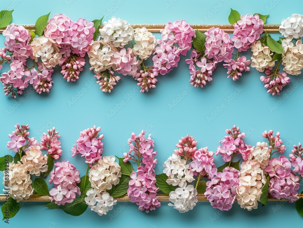 Pink and White Hydrangea Garland, Decorative Floral Centerpiece Pink and White Hydrangea Garland, Decorative Floral Centerpiece