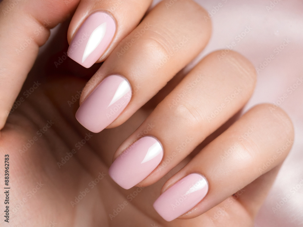 Closeup to woman hands with manicure. gel polish manicure on square nails Closeup to woman hands with manicure. gel polish manicure on square nails