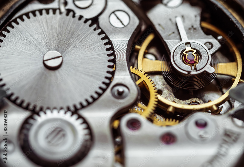Clockwork old mechanical pocket watch. Macro shot. Clockwork old mechanical pocket watch. Macro shot.