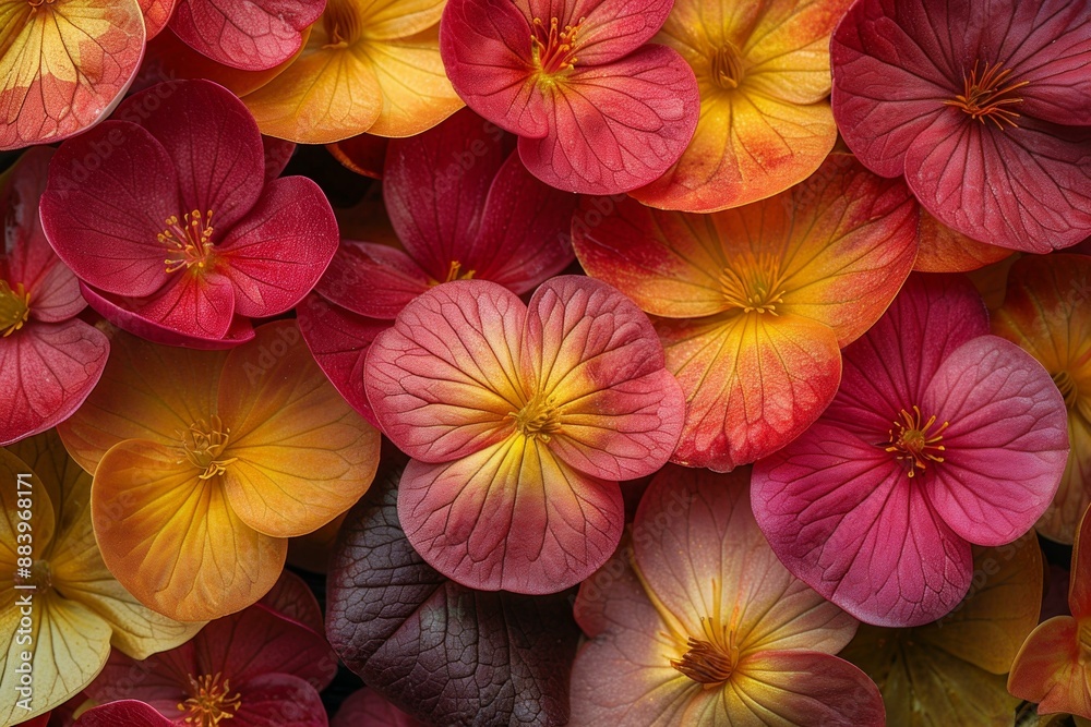 Vibrant Pink and Orange Flowers in Bloom Vibrant Pink and Orange Flowers in Bloom