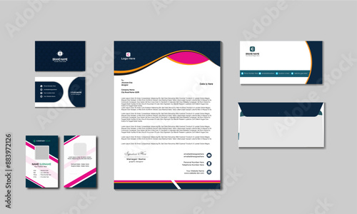 Business Stationery Set with Letterhead, Envelope and Business Card