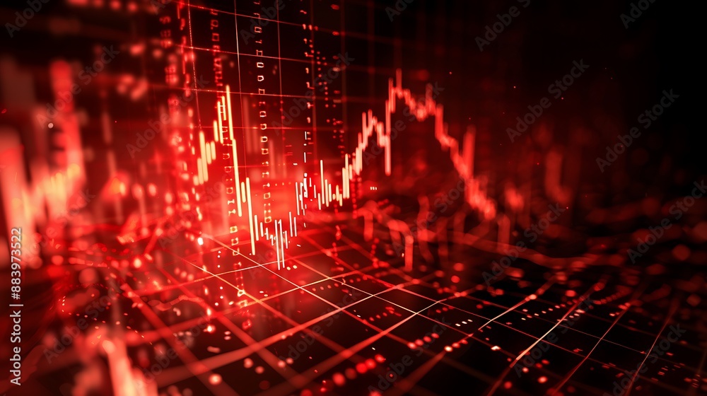 Red Stock Market Chart Red Stock Market Chart