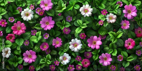 Vibrant Garden of Pink Flowers