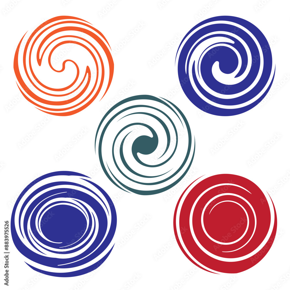 set of abstract design elements, logos, emblems, badges. Hurricane logo symbol abstract icon vector illustration