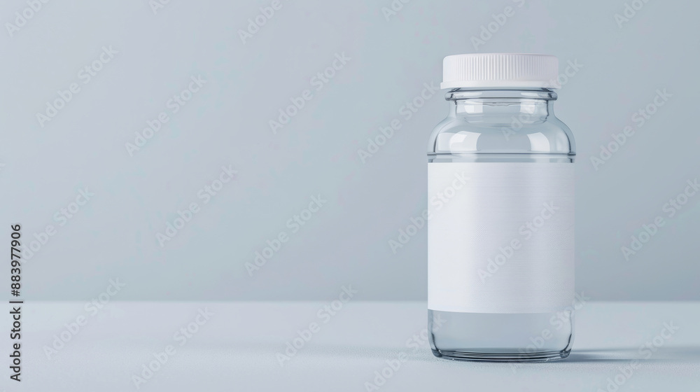 Clear plastic bottle with blank label mockup for health and wellness products. Clear plastic bottle with blank label mockup for health and wellness products.