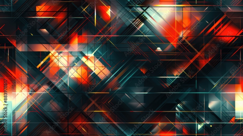 seamless pattern, Abstract geometric background with colorful overlapping lines and shapes. Modern art design in vibrant red and blue hues. seamless pattern, Abstract geometric background with colorful overlapping lines and shapes. Modern art design in vibrant red and blue hues.