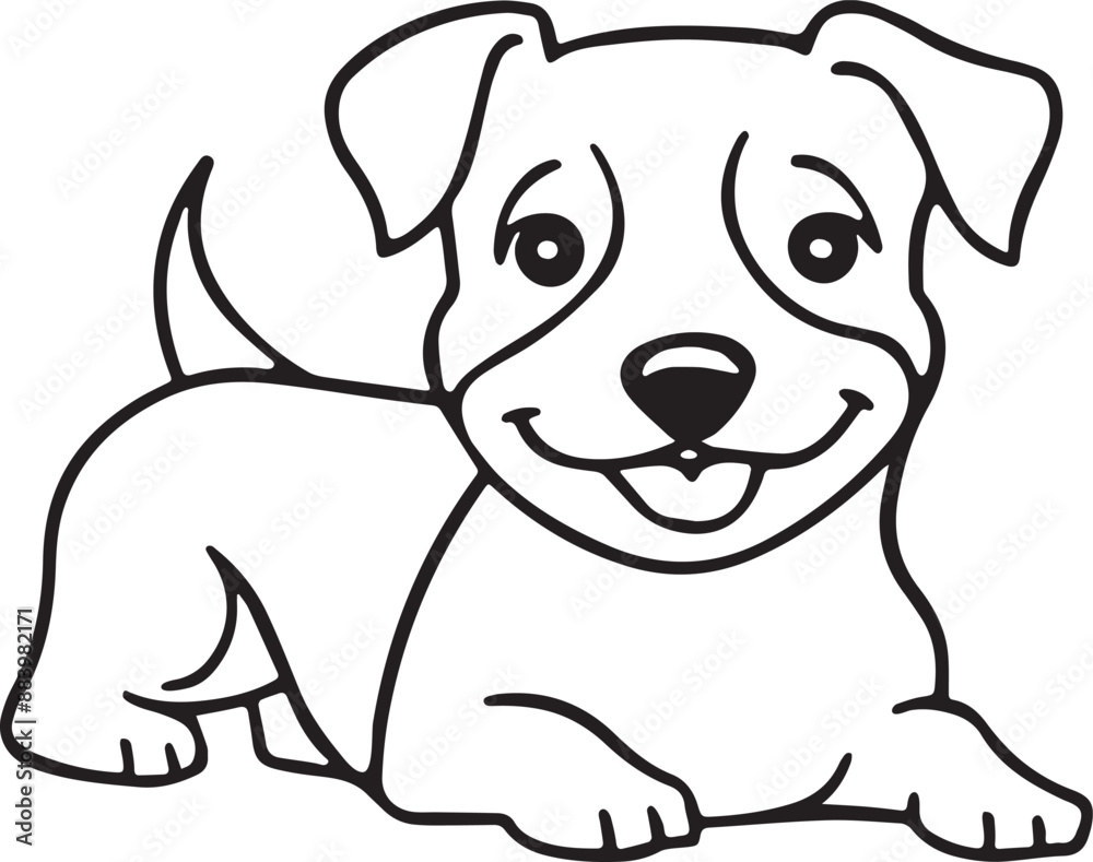 Fototapeta premium Dog silhouette vector art illustration 