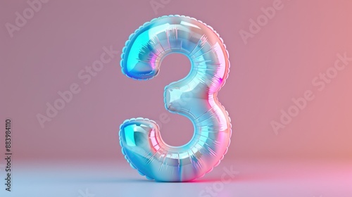 Number 3 birthday balloon