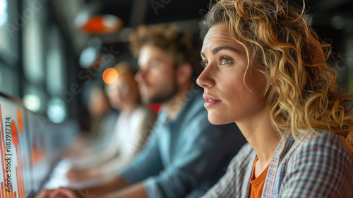 Wallpaper Mural Image of businesspeople at presentation looking at virtual project. Torontodigital.ca