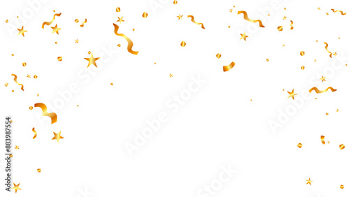 Gold falling gradient stars confetti element background, magic shining sparkles scatter vector